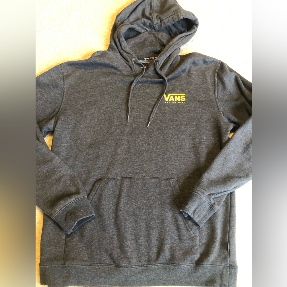 Men’s Vans hooded sweatshirt, size medium, grey/yellow